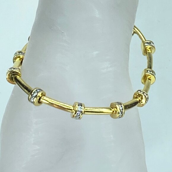 Charles Krypell Statement Round 3.0ct Diamond Tube Bracelet 25.7g JR268 - Picture 1 of 8
